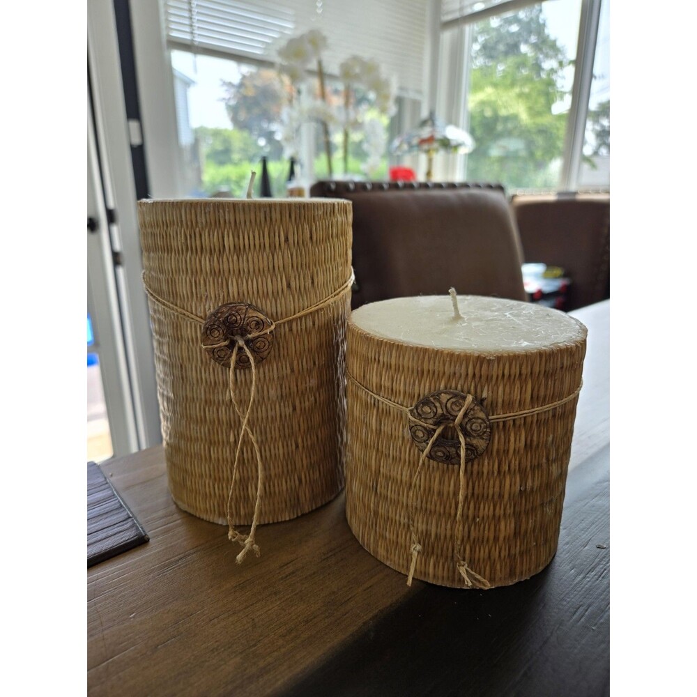 Set Of New Target Wrapped Pillar Candles.